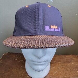 Nike True LeBron‎ Instinct Snapback Hat Double Helix Purple Orange Flat Bill